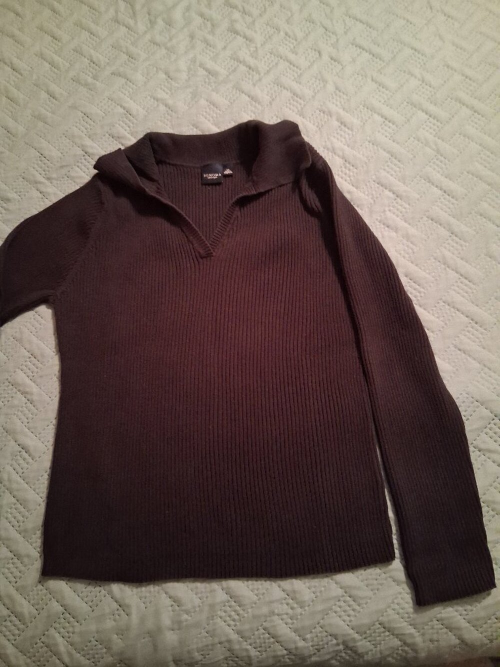 Sonoma Life & Style Rib Knit V-Neck Sweater-size XL
